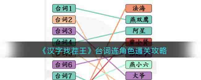 汉字找茬王台词连角色怎么过